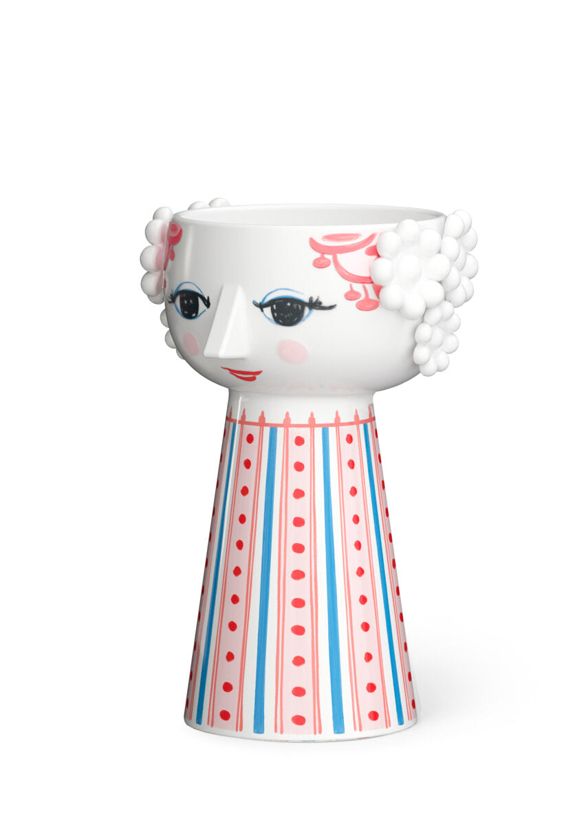 Eva Lysestage, støvet rød - H14 cm.